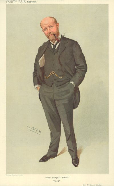 Mr. W. Gardner Sinclair, Beer Budget and Brains, 21. Juli 1909, Vanity Fair Karikatur von Leslie Matthew Ward